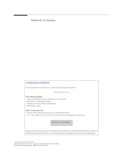 Textbook of Diabetes, Fourth Edition