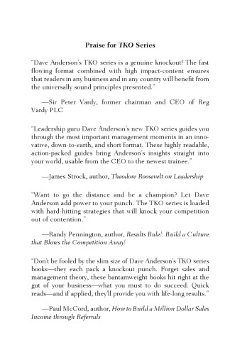 TKO Management!: Ten Knockout Strategies for Becoming the Manager Your People Deserve
