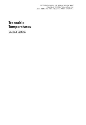 Traceable Temperatures: An Introduction to Temperature Measurement and Calibration, Second Edition