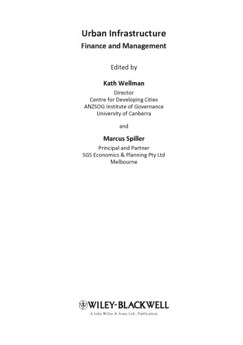 Urban Infrastructure: Finance and Management