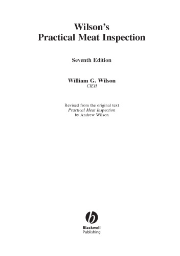 Wilson's Practical Meat Inspection, Seventh Edition