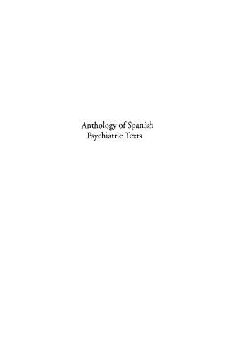 WPA Anthology of Spanish Language Psychiatric Texts