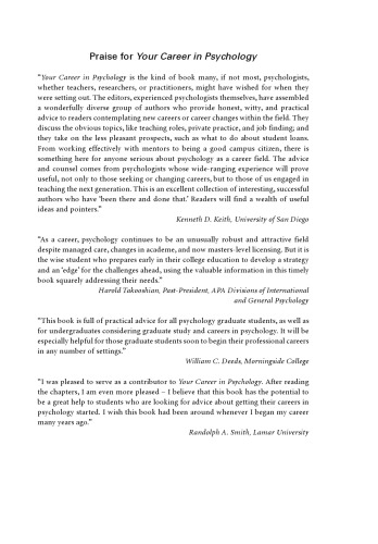 Your Career in Psychology: Putting Your Graduate Degree to Work