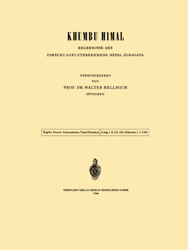 Khumbu Himal Ergebnisse des Forschungsunternehmens Nepal Himalaya