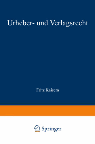Urheber- und Verlagsrecht