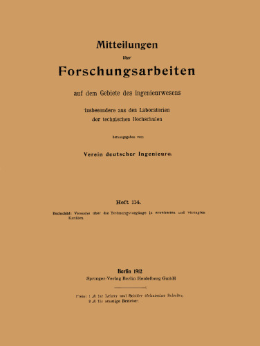 Versuche über die Strömungsvorgänge in erweiterten und verengten Kanälen