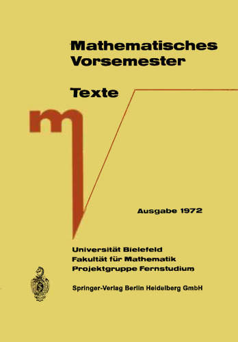 Mathematisches Vorsemester: Texte