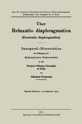 Über Relaxatio diaphragmatica (Eventratio diaphragmatica)
