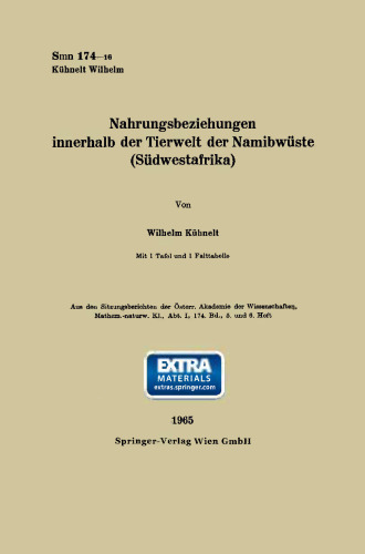 Nahrungsbeziehungen innerhalb der Tierwelt der Namibwüste (Südwestafrika)