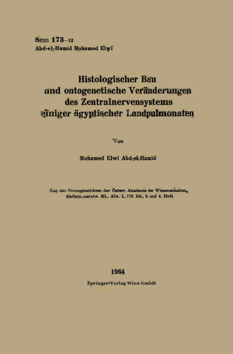 Histologischer Bau und ontogenetische Veränderungen des Zentralnervensystems einiger ägyptischer Landpulmonaten