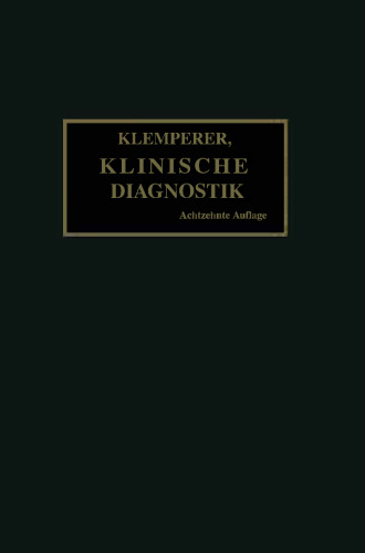 Grundriss der Klinischen Diagnostik