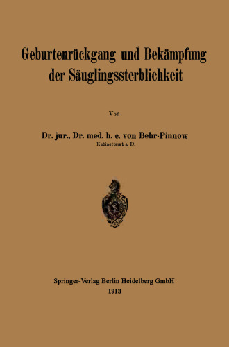 Geburtenrückgang und Bekämpfung der Säuglingssterblichkeit