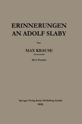 Erinnerungen an Adolf Slaby