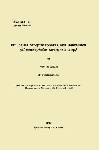 Ein neuer Streptocephalus aus Indonesien:  Streptocephalus javanensis n. sp.