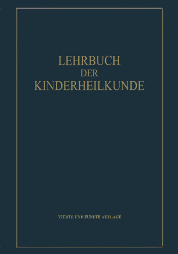 Lehrbuch der Kinderheilkunde
