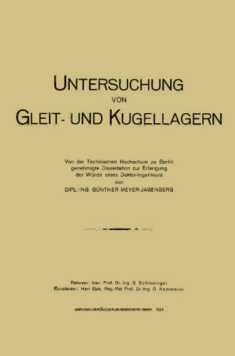 Untersuchung von Gleit- und Kugellagern