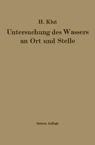 Untersuchung des Wassers an Ort und Stelle