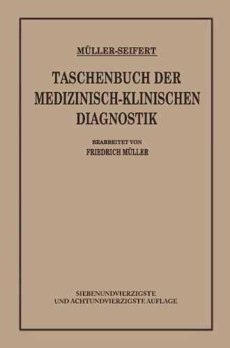 Taschenbuch der Medizinisch Klinischen Diagnostik