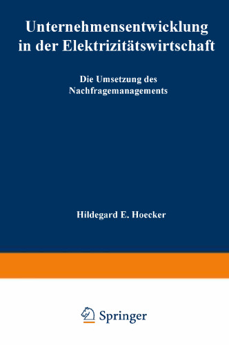 Unternehmensentwicklung in der Elektrizitätswirtschaft: Die Umsetzung des Nachfragemanagements