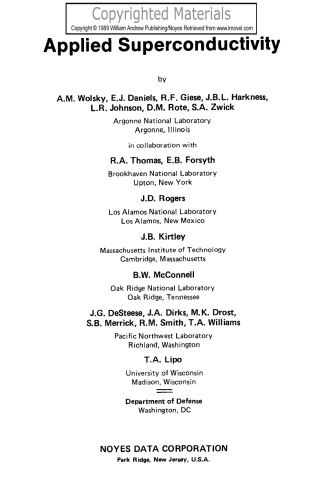 Applied Superconductivity