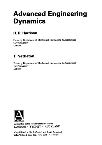 Advanced Engineering Dynamics