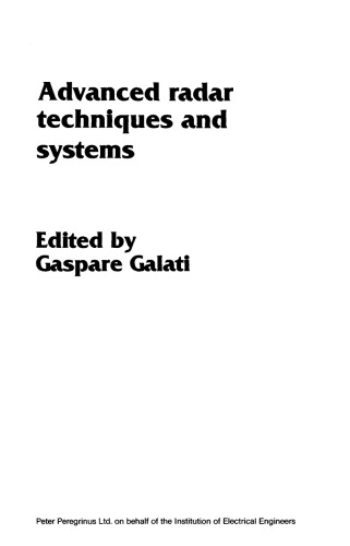Advanced Radar Techniques and Systems