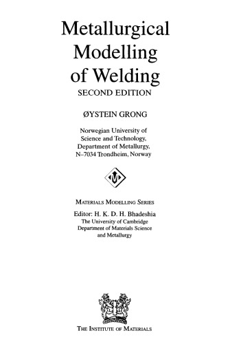 Metallurgical Modelling of Welding