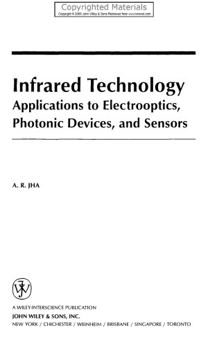 Infrared Technology - Applications to Electro-Optics, Photonic Devices, and Sensors
