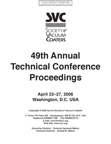 SVC - 49th Annual Technical Conference Proceedings