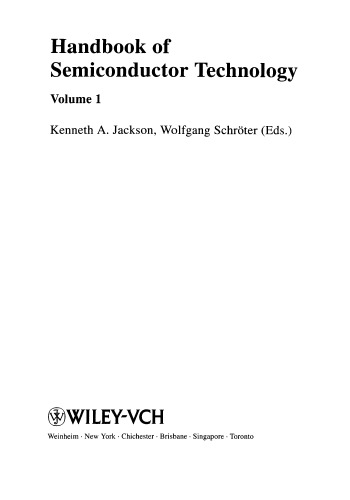 Handbook of Semiconductor Technology, Volumes 1-2