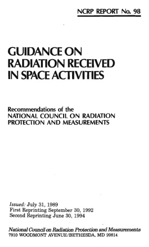 Guidance on Radiation Received in Space Activities: