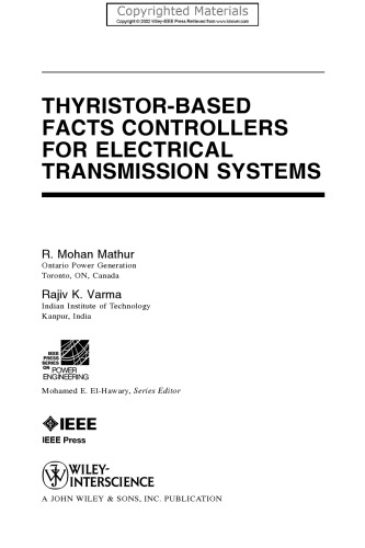 Thyristor-Based FACTS Controllers and Electrical Transmission Systems