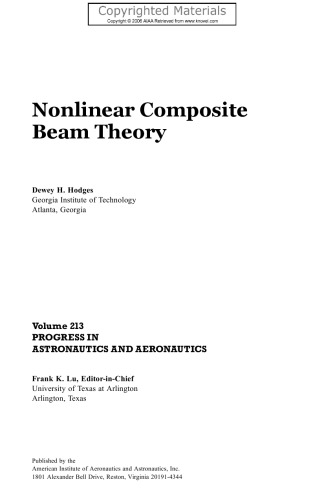 Nonlinear Composite Beam Theory