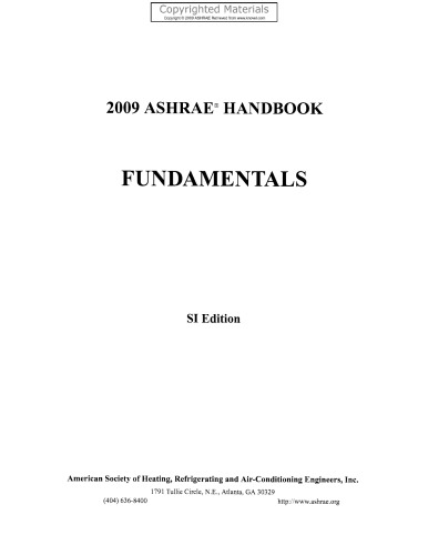 2009 ASHRAE Handbook - Fundamentals (SI Edition)
