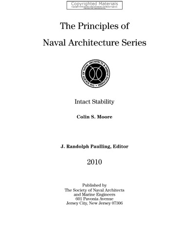 Principles of Naval Architecture Series - Intact Stability