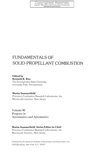 Fundamentals of Solid-Propellant Combustion