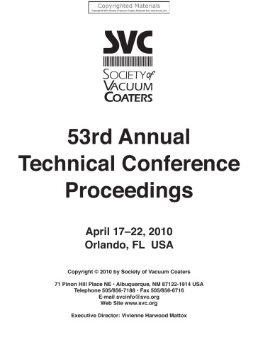 SVC - 53rd Annual Technical Conference Proceedings