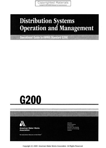 Operational Guide to AWWA Standard G200 - Distribution Systems Operation and Management