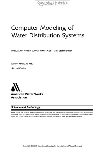 Computer Modeling of Water Distribution Systems