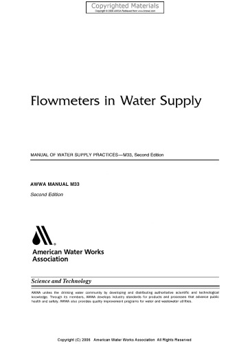 Flowmeters in Water Supply