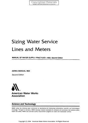 Sizing Water Service Lines and Meters