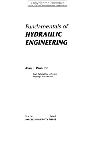 Fundamentals of Hydraulic Engineering