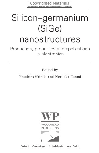 Silicon-Germanium (SiGe) Nanostructures - Production, Properties and Applications in Electronics