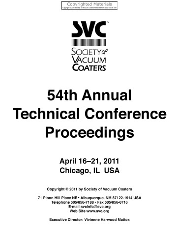 SVC - 54th Annual Technical Conference Proceedings