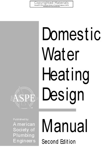 Domestic Water Heating Design Manual