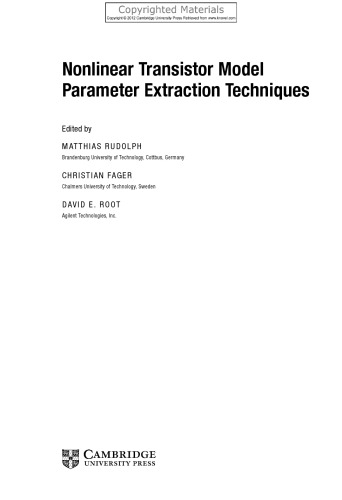 Nonlinear Transistor Model Parameter Extraction Techniques