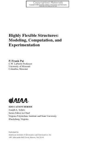 Highly Flexible Structures - Modeling, Computation, and Experimentation