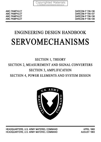 Engineering Design Handbook - Servomechanisms, Sections 1-4: