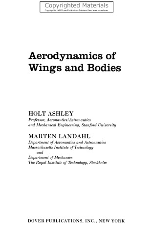 Aerodynamics of Wings and Bodies