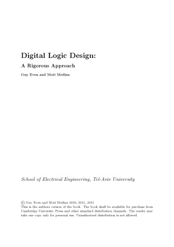 Digital Logic Design: A Rigorous Approach